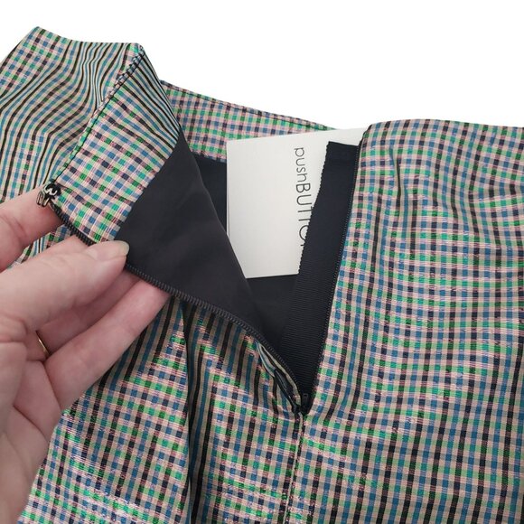 NEW pushbutton Check Twisted Ribbon Point Mini Skirt Preppy Plaid Large Bow Cute - Picture 11 of 11